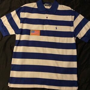 I have Ralph Lauren Polo shirts, One white and blue, the other black and yellow.